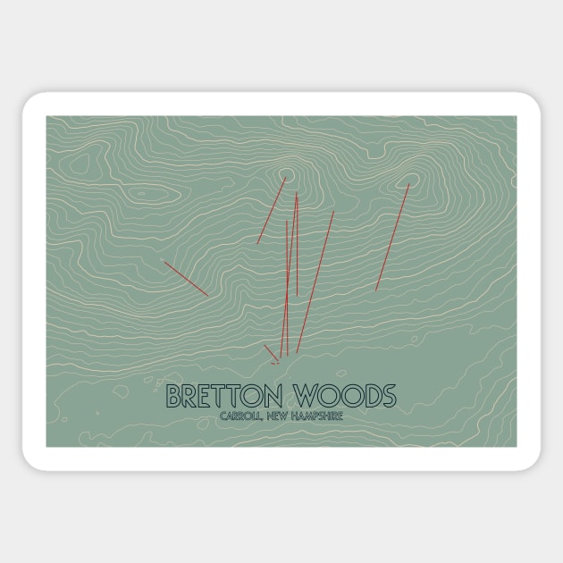 Bretton Woods Contour Topography Map Sticker by ChasingGnarnia